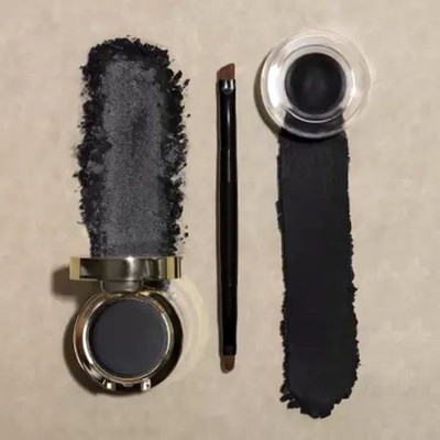 HUZURLU 2-in-1 Intense Black Color Gel Eyeliner Kajal(black, 7 g)