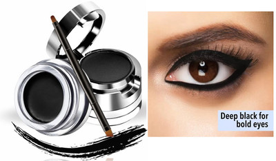 GABBU 2-in-1 Gel Kajal Eyeliner Cake - 24-Hour Long-Lasting kajal/(black, 7 g)