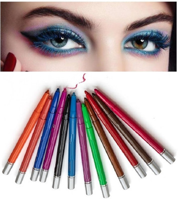 DARVING COLORFUL PEN MULTI CRAYON EYE LINER FOR WOMEN SET OF 12(MULTI COLOR, 24 g)