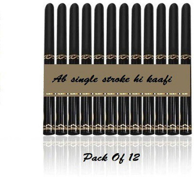 YELGO Perfect Waterproof Long Lasting-Eye liner cum Kajal (Black) (Pack of 12pcs)(Black, 2.5 g)