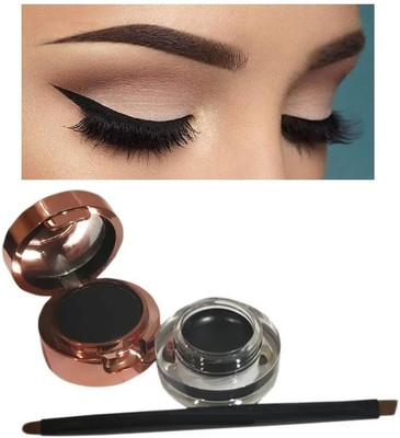 Herrlich Smudge proof Perfect Eyebrow & Gel Eyeliner 2 In 1 With Brush(BLACK, 6 g)