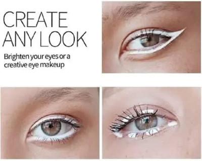 WOONGMI SMUDGEPROOF ONE STROK APPLICATION WHITE KAJAL CRAYON FOR EYE MAKEUP(White, 2 g)