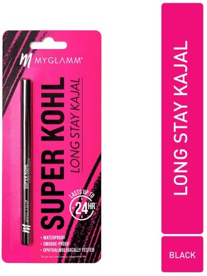 MyGlamm Super Kohl Long Stay Kajal(Black, 3 g)