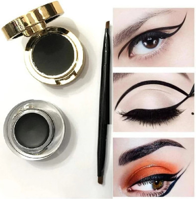 AFARAXIA Best Long lasting Gel Kajal & Eyeliner Cake 2 in 1 smudge proof 7 g(black)