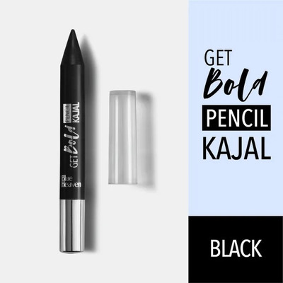 BLUE HEAVEN Get Bold Pencil Kajal With Free Sharperner Or Comphor & Castor Oil(Black, 3.5 g)