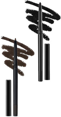nn eyekajal matte soft and smooth look perfect pack of 2(brown, black, 5 g)