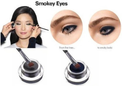 HUZURLU Best Eyeliner With Dual Side Applicator Brush 24 Hours Long Lasting black(black, 7 g)