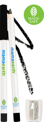 Mamaearth Charcoal Black Long Stay Kohl, Kajal Black Waterproof, With Castor Oil & Chamomile For 11-Hour Smudge-free Stay with Free Sharpener(Black, 1.2 g)