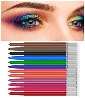 Arcanuy 24 G SET OF 12 PCS MULTI COLOR KAJAL AND EYE EYELINER(MULTICOLOR, 24 g)