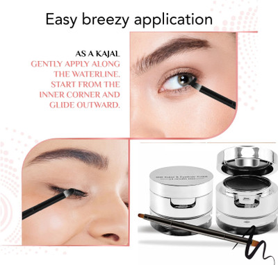 USBK Black Gel Kajal/Eyeliner Cake Smooth Creamy(BLACK, 7 g)
