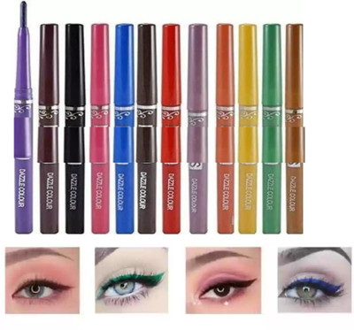 BLUST&FAMME MATTE FINISH MULTI COLOR KAJAL LINER FOR COLORFUL EYES 12(multi, 5 ml)