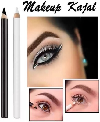 Latixmat Eyeliner & lipliner Waterproof Pigmented Dual Use Pencil Combo(White, Black, 4 g)