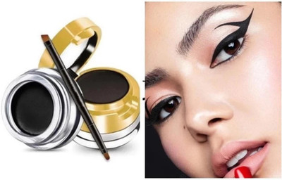 HUZURLU New 2in1 With Dual Side Applicator Brush 24 Hours Long Lasting Waterproof kajal(black, 7 g)