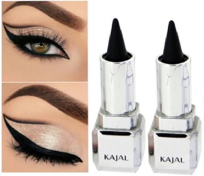 Latixmat No Smudge Waterproof Herbal Kajal Combo(Black, 6 ml)