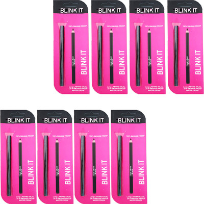 NG MART BLINK IT BLACK BOLD KAJAL FOR LONG LASTING & SMUDGE PROOF PACK OF - 8(BLACK, 160 g)