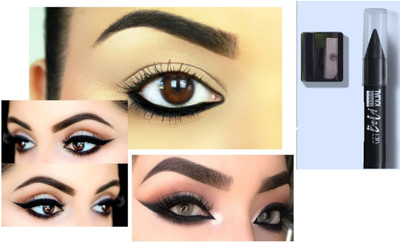 AMOSFIA Matte Finish Waterproof & Long Lasting Drama Smudge Proof Kajal(BLACK, 3.2 g)