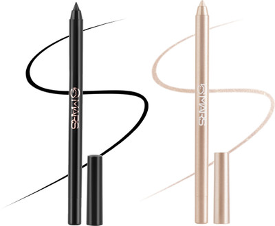 MARS Highly pigmented smudge proof water proof Kajal Velour Black and Golden Hour(Shade-01, Shade-03, 2.8 g)