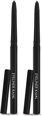 AMOSFIA Matte Finish Soft Kohl Kajal Eyeliner Pencil(BLACK, 4 g)