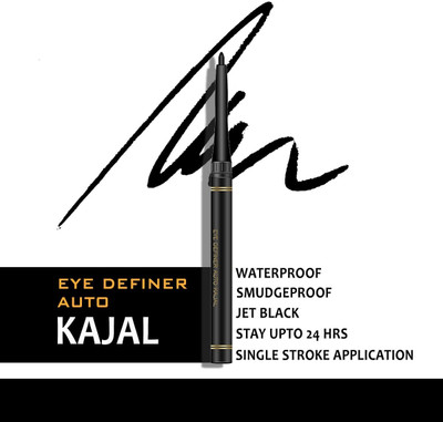 GFSU - GO FOR SOMETHING UNIQUE Eye Definer Auto Kajal - 24HR Waterproof Jet Black(black, 0.35 g)