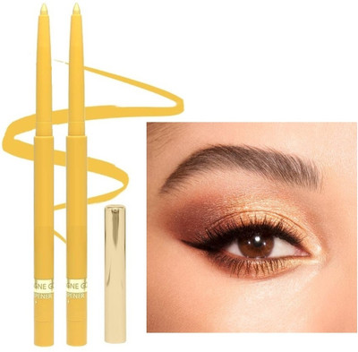 WOONGMI One Stroke Defining Eyemakeup Gold Kajal, Smudge & Waterproof Combo(Gold, 0.6 g)