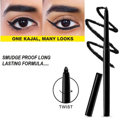Herrlich PROFESSIONAL CRAYON BLACK COLOR KAJAL(BLACK, 1.2 g)