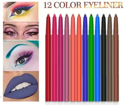 Amaryllis Pencil Eye Liner and Hyper Pigmented Pack of 12(MULTICOLOR, 24 g)