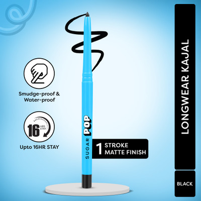 SUGAR POP Longwear Kajal 01 - Richly Pigmented | Sweat Proof | Lasts Up To 16HRS(Black, 0.3 g)