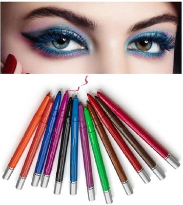 DARYUE PEN MULTI CRAYON EYE MAKE UP LINER FOR WOMEN SET OF 12(MULTI COLOR, 24 ml)