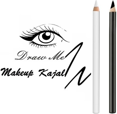 Aylily BLACK & WHITE KAJAL PENCIL BEST MATTE FINISH(White, Black, 10 g)