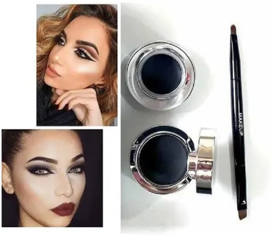 CATERINACHIARA Gel Kajal Cake & Eyeliner 2in1 With Dual Side Applicator(Black, 7 g)
