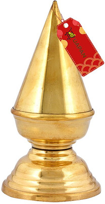 UAPAN Temple Kalash/2 Steps/18 cm Hight Approx/Pure Brass/jaini/Kalashi Vrindawani Brass Kalash(Height: 7 inch, Gold)