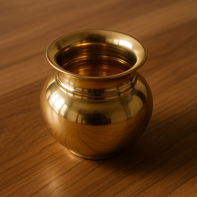 copperwale Pure Copper Lota – Traditional Kamni Kalash for Puja Copper Kalash(Gold)