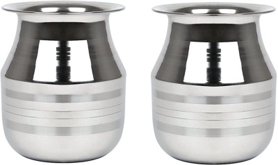 Chefkit Stainless Steel Heavy Lota/water pot/ Water Jug (2pcs) Stainless Steel Kalash(Silver)