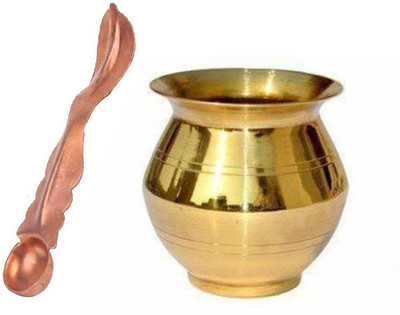 PUCHCHI Copper Plating Kalash Lota For Festival Puja/Worship Pooja Items Copper, Brass Kalash(Gold, Brown)