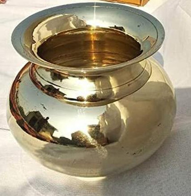 ZOCTALGEM Pure Brass Kalash Pooja Lota Puja Plain, 500 ml, 4.5 inch, 1 Piece Brass Kalash(Gold)