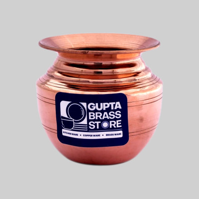 GUPTA BRASS STORE Pure Copper Lota | Kalash for Puja 850 ml Copper Kalash(Brown)