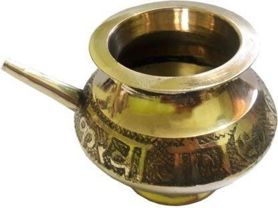 DAIVARIP Brass Karwa Chauth Handpainted Kalash/Lota, Karwa Lota, Karva Lota, Brass Karwa, Brass Kalash(Height: 3 inch, Gold)
