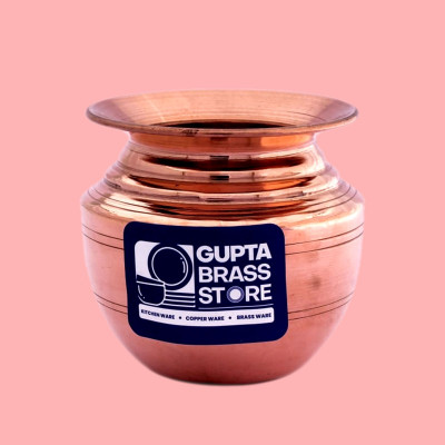 GUPTA BRASS STORE Pure Copper Lota | Kalash for Puja 1000 ml Copper Kalash(Brown)