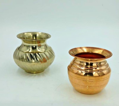 SHLINCO Kalash/Pooja Lota/Pitcher Brass Kalash & Copper Lota Brass, Copper Kalash(Gold, Brown)