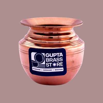 GUPTA BRASS STORE Pure Copper Lota | Kalash for Puja 400 ml Copper Kalash(Brown)