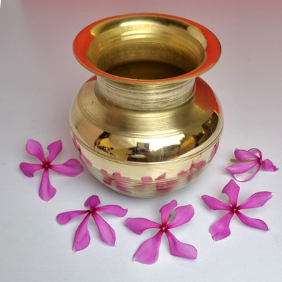 Divine Bazaar Divine Bazaar Brass Kalash for Puja Brass Kalash(Height: 3.93 inch, Gold)