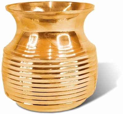 Airtick Pure Heavy Brass/ Pital (2 No Small Size Lota/ Kalash/pooja Lota/puja Lota Brass Kalash(Height: 2.55 inch, Gold)