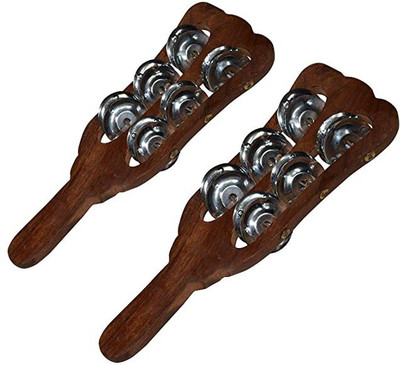 BestBrother Wooden Hand Taal Khartal Indian Musical Instrument Jhika Set of 2 Pc Kartal Instrument