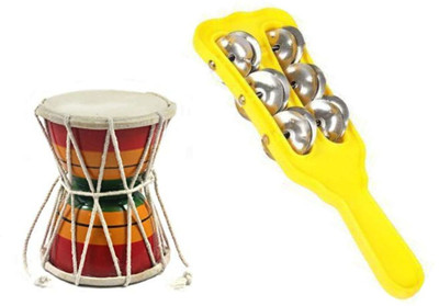 SHRI ANAND plastic 3 Line Manjira Hand Kartal Intstrument for Bhajan Cymbals with damroo Kartal Instrument