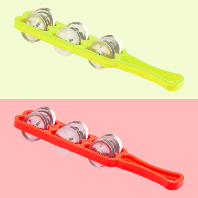 DOKCHAN Plastic Parrot & Orange Manjira Two line Music Instrument Pack of 2 Kartal Instrument