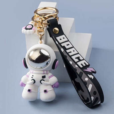 SRG Astronaut PVC Keychain with Black Strap and Charm Purple Key Chain