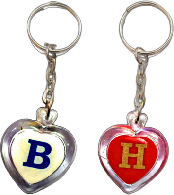swagtreg Heart Shape B & H Alphabet Combo Plastic Key Chain