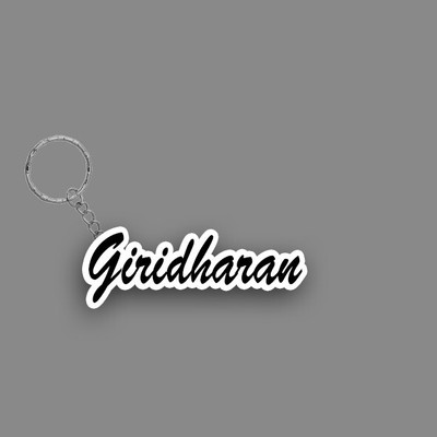 SY Gifts SYG Giridharan Name Keychain White And Black Key Chain