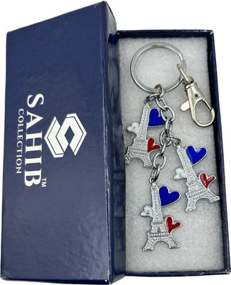 Sahib Collection Eiffel Tower 3in1 Metal Key ring with Hook Pack-1 Key Chain