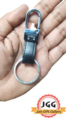 JGG Jain Gift Gallery 3605 Omuda Stylish Hook Locking Silver Metal Carabiner Double Ring Hook Key Chain